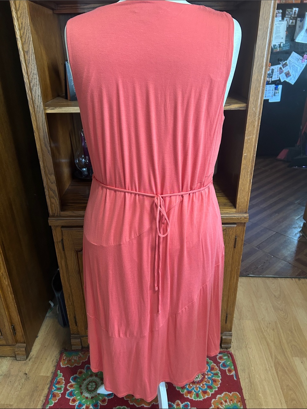 Simply Vera Vera Wang Coral Sleeveless V-Neck Midi  Dress - Picture 6 of 16